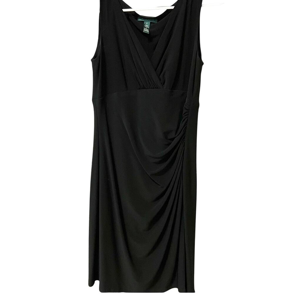 Lauren Ralph Lauren Black Dress Women's Size 6 Wedding Guest Little Black Dress